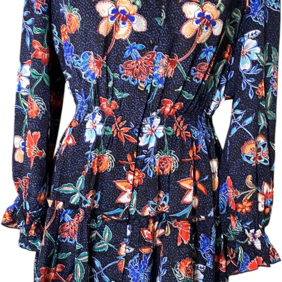 Hunter Bell Women's Joplin Dress Floral Silk Size Small Ruffle High Neck - Picture 9 of 11